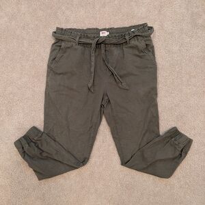 Levi's Women's Olive Green Stretch Waist Belted Joggers